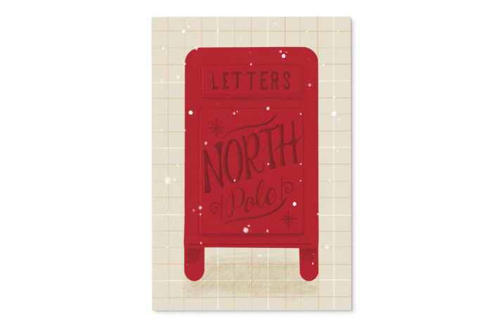 North Pole Mailbox Postcard front from Faye & Co