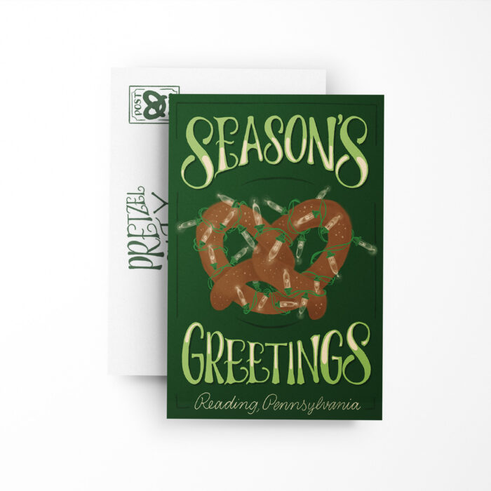 Season's Greetings Pretzel Postcard