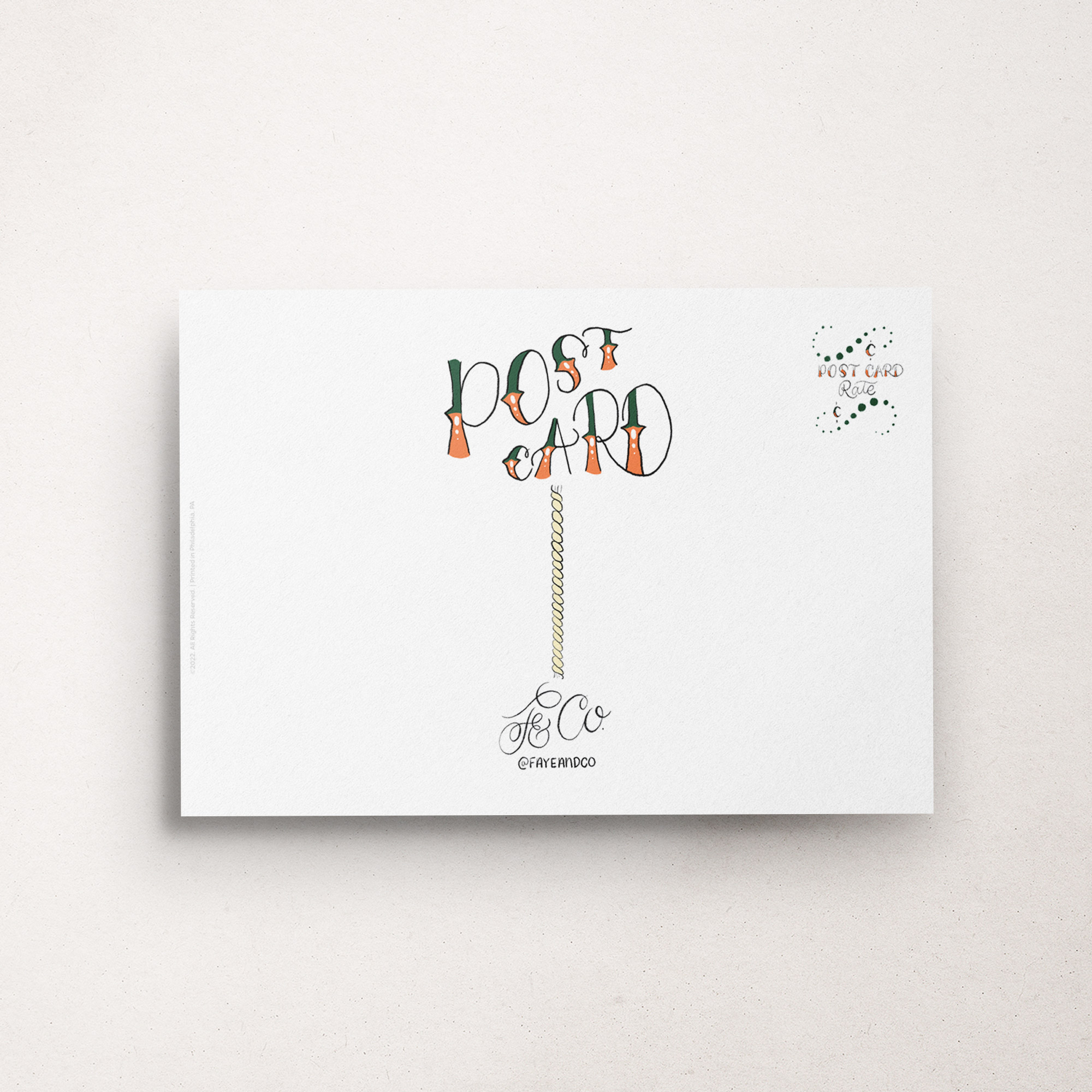 Howdy Postcard back by Faye & Co.