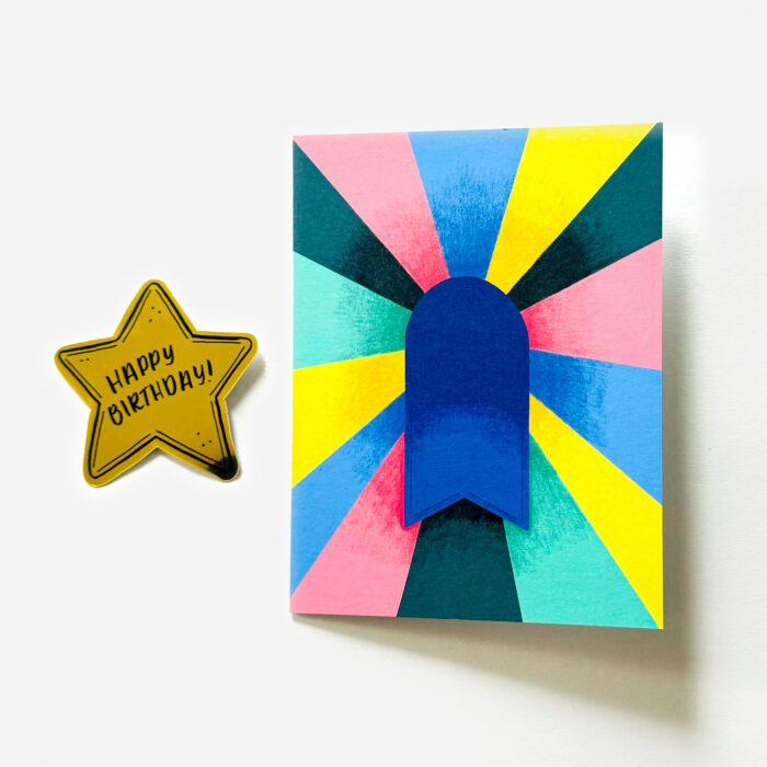 Happy Birthday! Star Award Greeting Card with Gold Keepsake Sticker