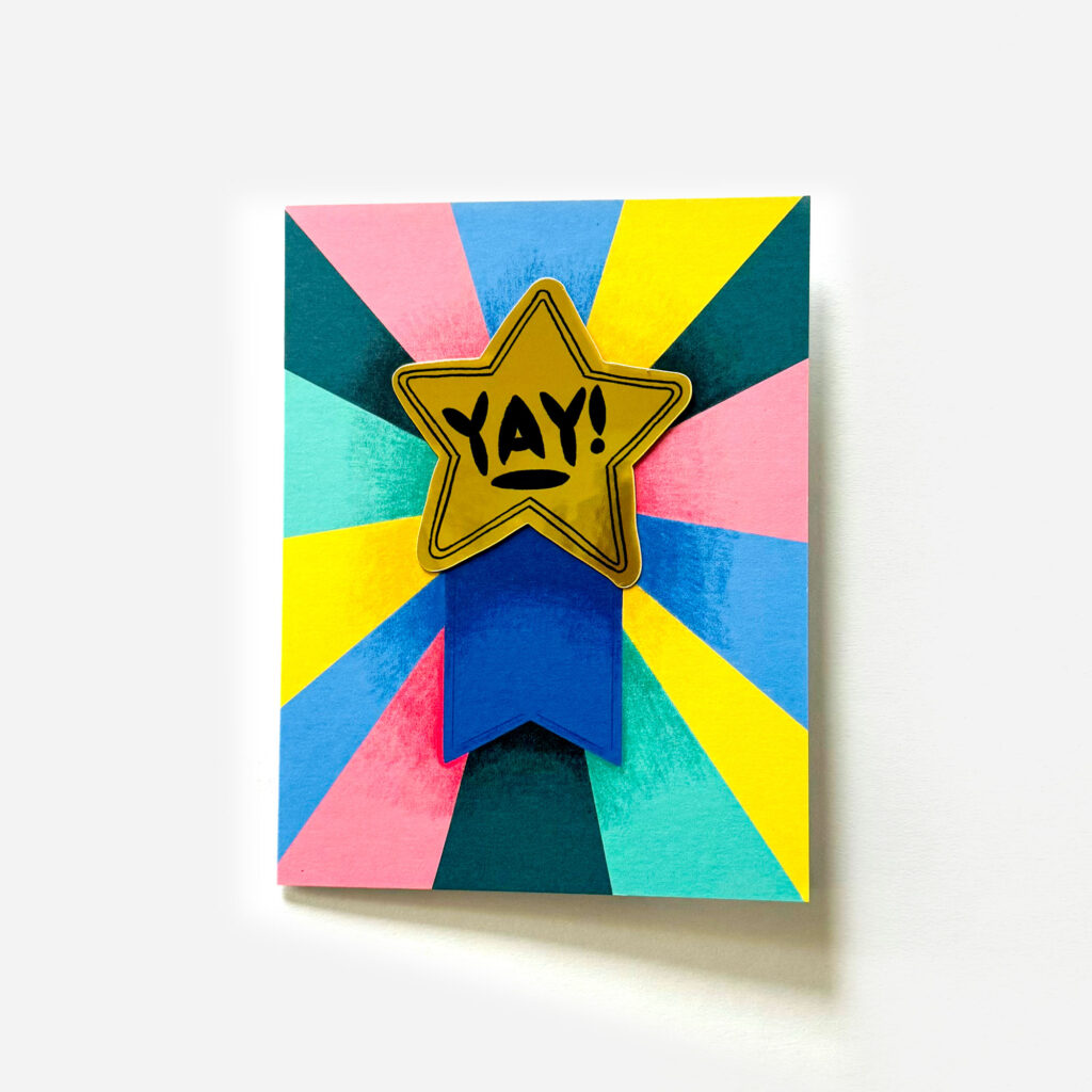 Yay! Star Award Greeting Card with Gold Keepsake Sticker