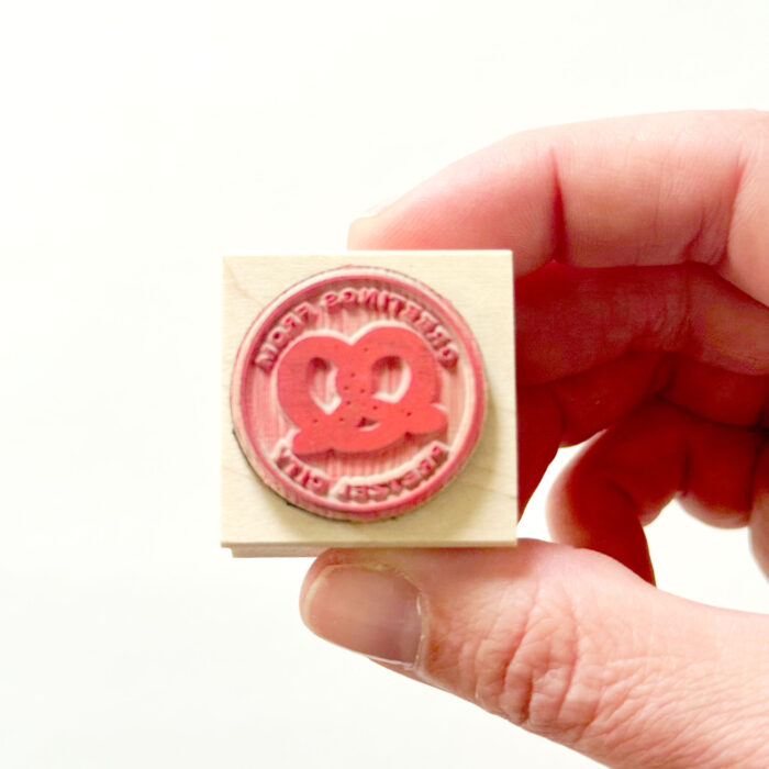 Greetings from Pretzel City Rubber Stamp