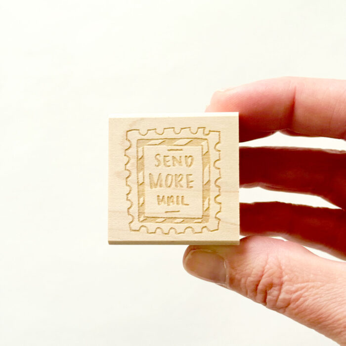 Send More Mail Postage Rubber Stamp