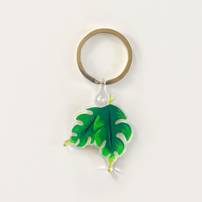 Tropical Leaf Acrylic Keychain