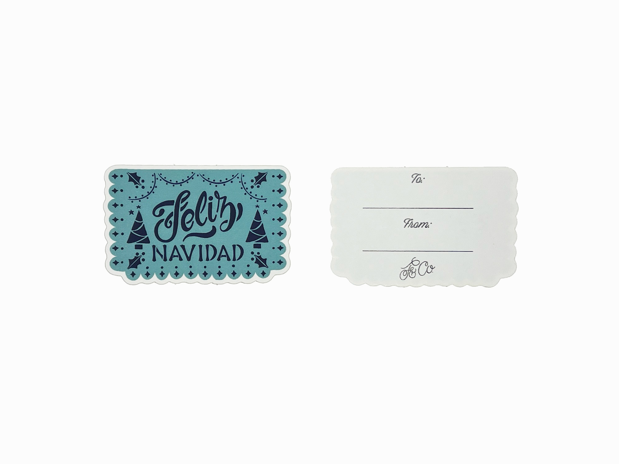 Feliz Navidad sticker gift tag from Faye & Co.