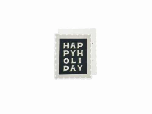 Happy Holiday Postage Stamp Sticker gift tag from Faye & Co.