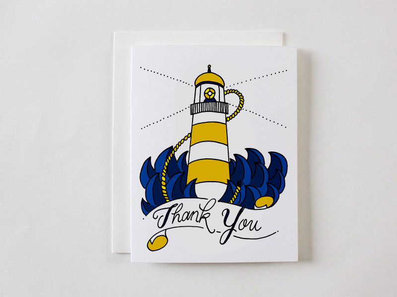 Thank You Lighthouse greeting card