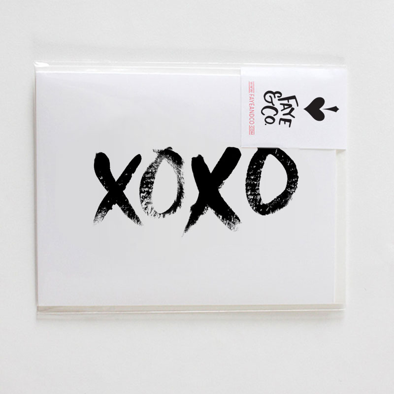 XOXO Hugs & Kisses greeting card by Faye & Co