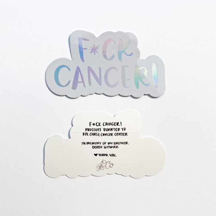 F*ck Cancer! Holographic Mirror Sticker from Faye & Co.