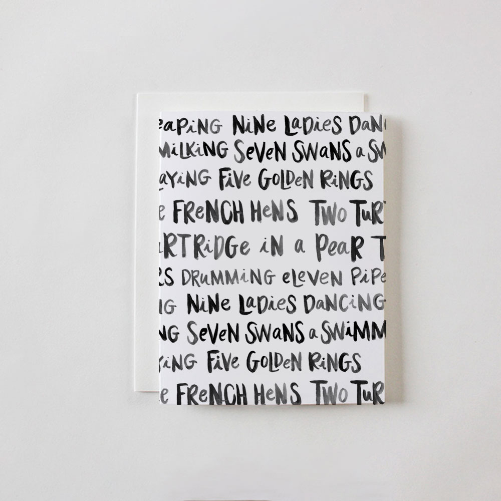 Twelve Days of Christmas holiday greeting card by Faye & Co