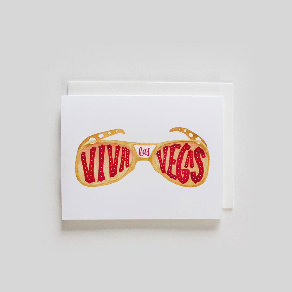 Viva Las Vegas glasses greeting card