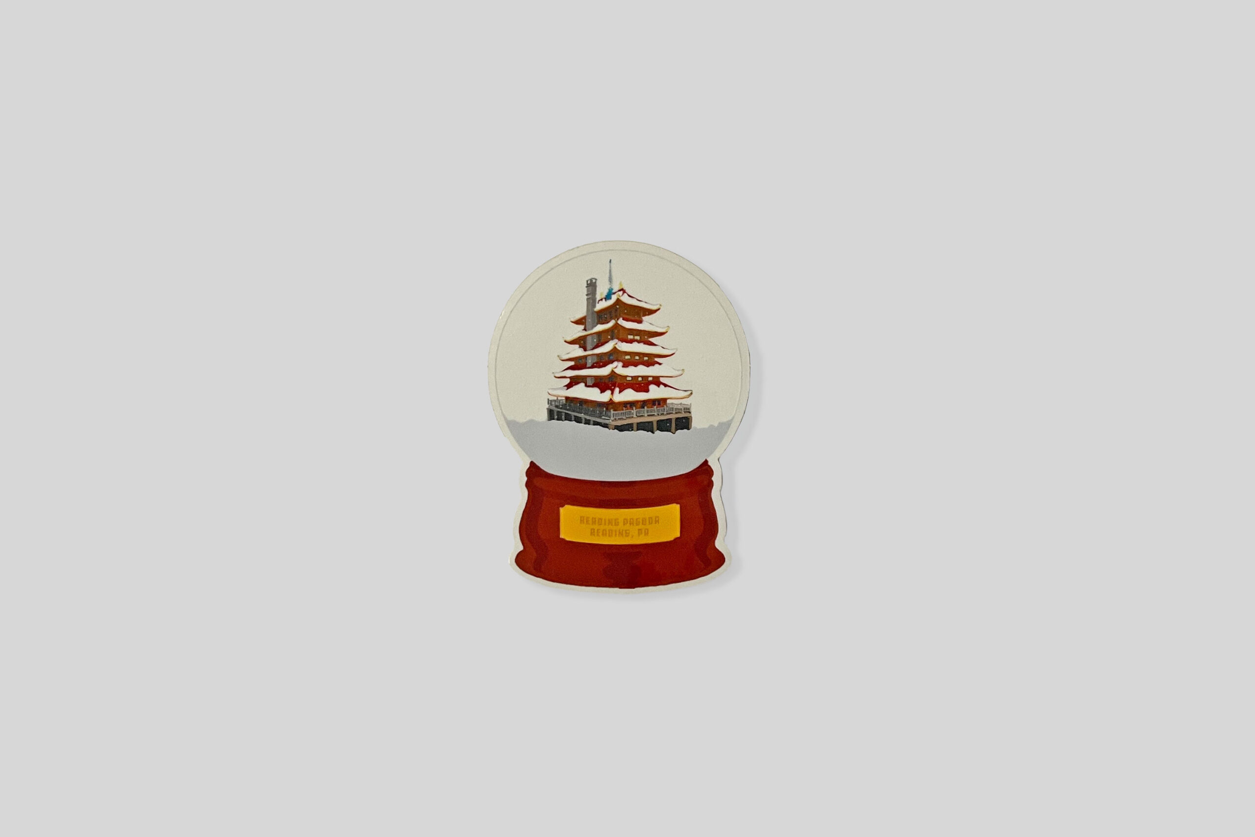Pagoda Snow Globe Sticker