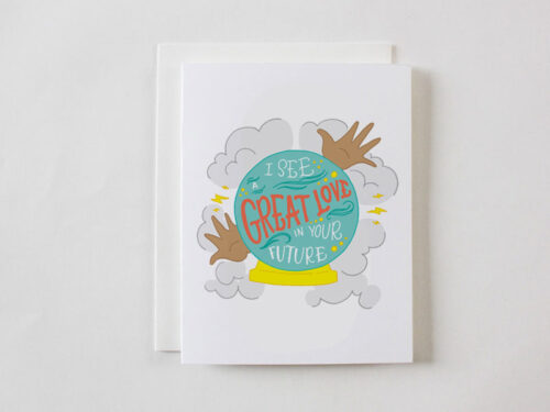 Crystall Ball Love greeting card