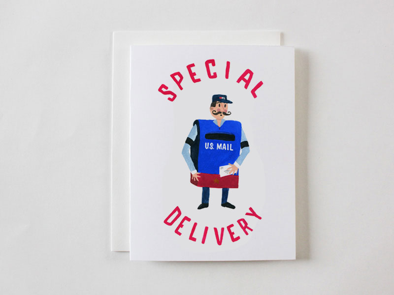 Special Delivery postal worker greeting card