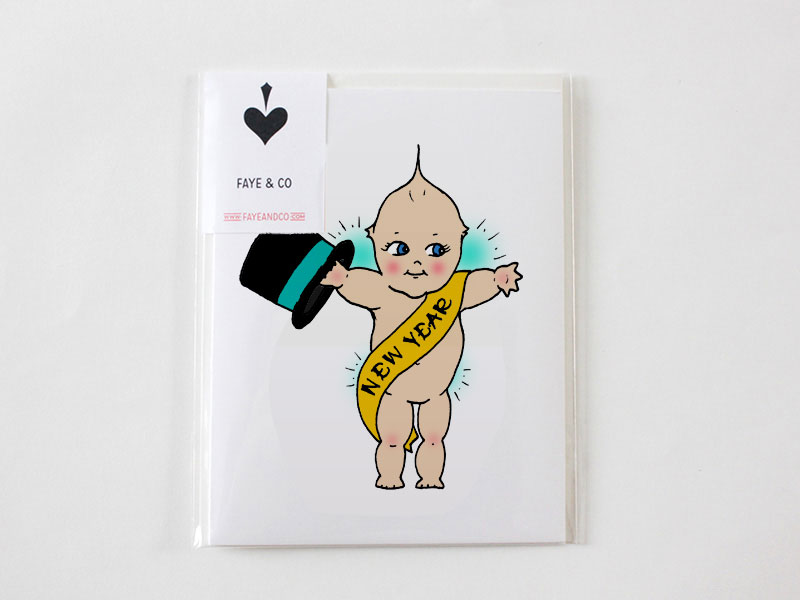 New Year Kewpie Doll greeting card by Faye & Co.