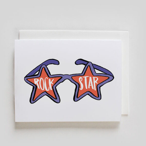 Rock Star glasses greeting card